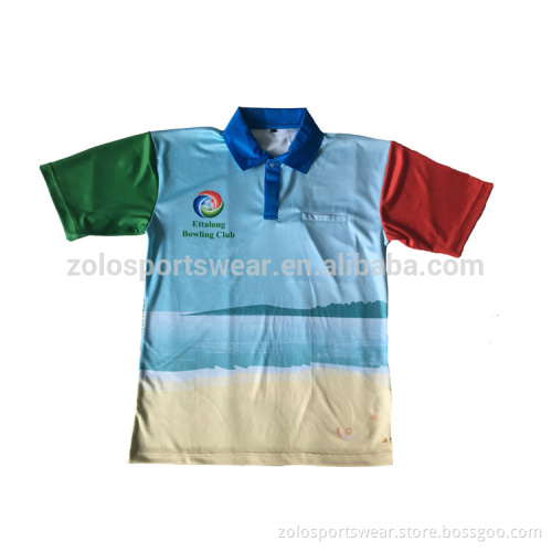 Custom made Quickly dry sublimation bowling polo shirts
